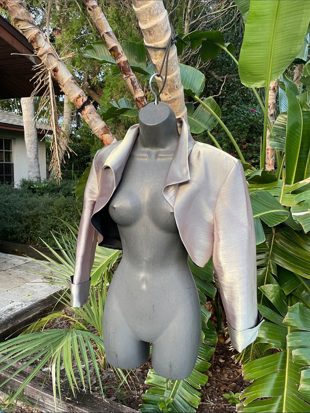 metallic champagne, gold Cropped Blazer Bolero
